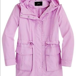 J. Crew Perfect Rain Jacket in Sundrenched Peony